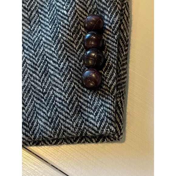 Robert Stock Vintage 100% Wool Tweed Blazer Sport Coat Size 42R Herringbone - Picture 4 of 11